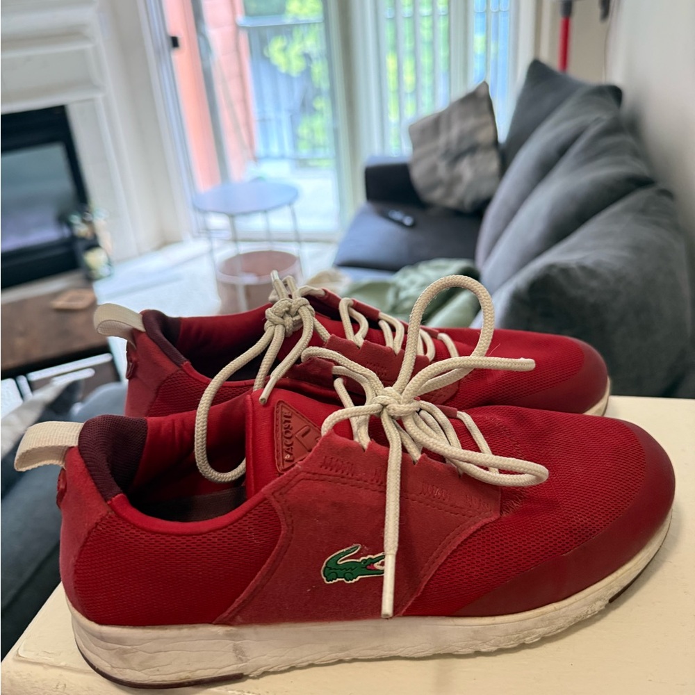 Lacoste Sport Red Sneakers with White Accents